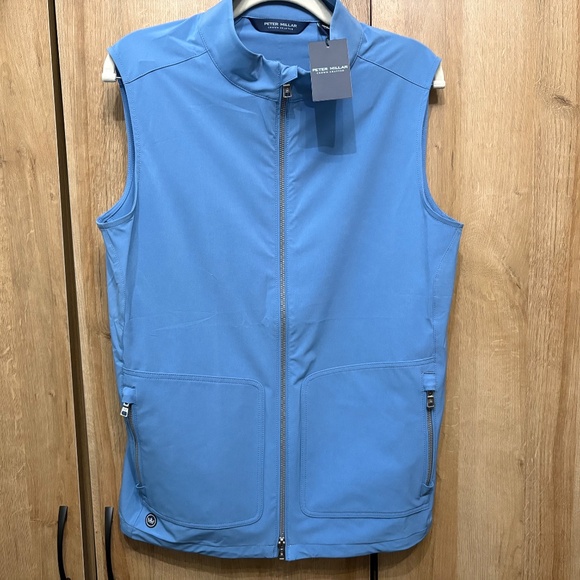 NWT Peter Millar Men's Brook Blue Contour Vest Wind & Water Resist Small - Picture 6 of 15